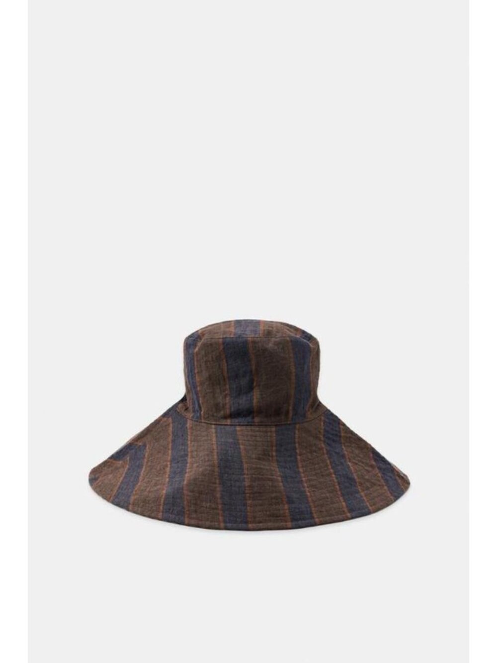 ZARA REVERSIBLE 100% LINEN STRIPED HAT